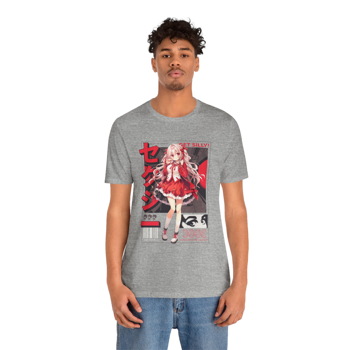 Anime Girl Graphic Tee — "Get Silly!" Red Harajuku Style T-Shirt