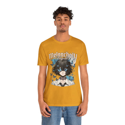 Melancholy Tragedia Anime Tee — Blue Butterflies Graphic T-Shirt