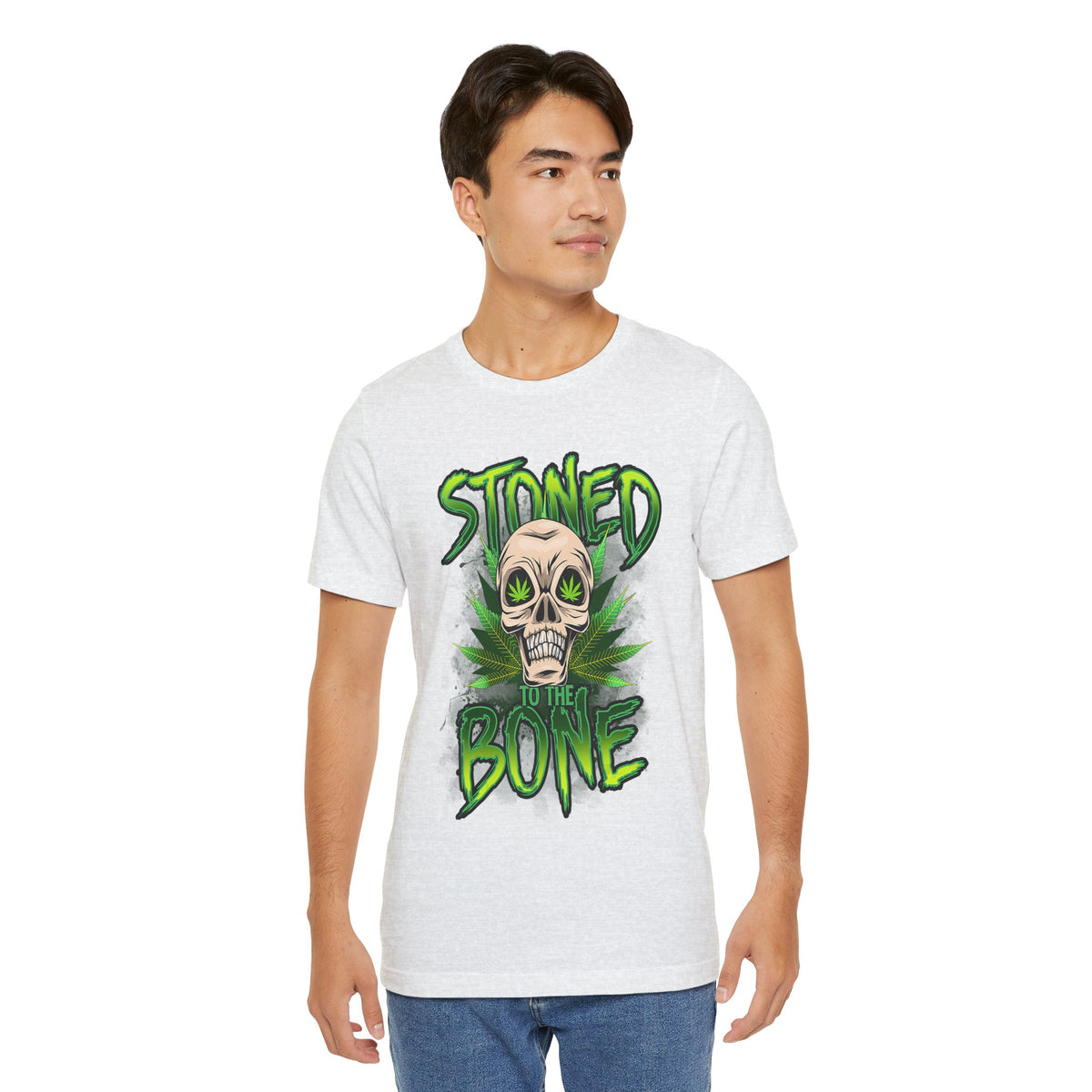 Stoned to the Bone Skull Tee — Cannabis Leaf Graphic T-Shirt
