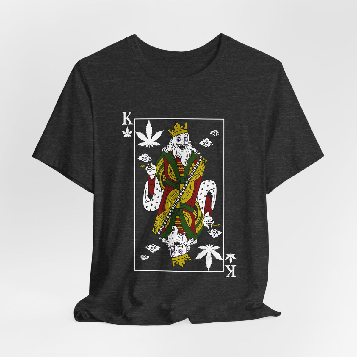 King of Leaves Graphic Tee — Playing Card Cannabis Design