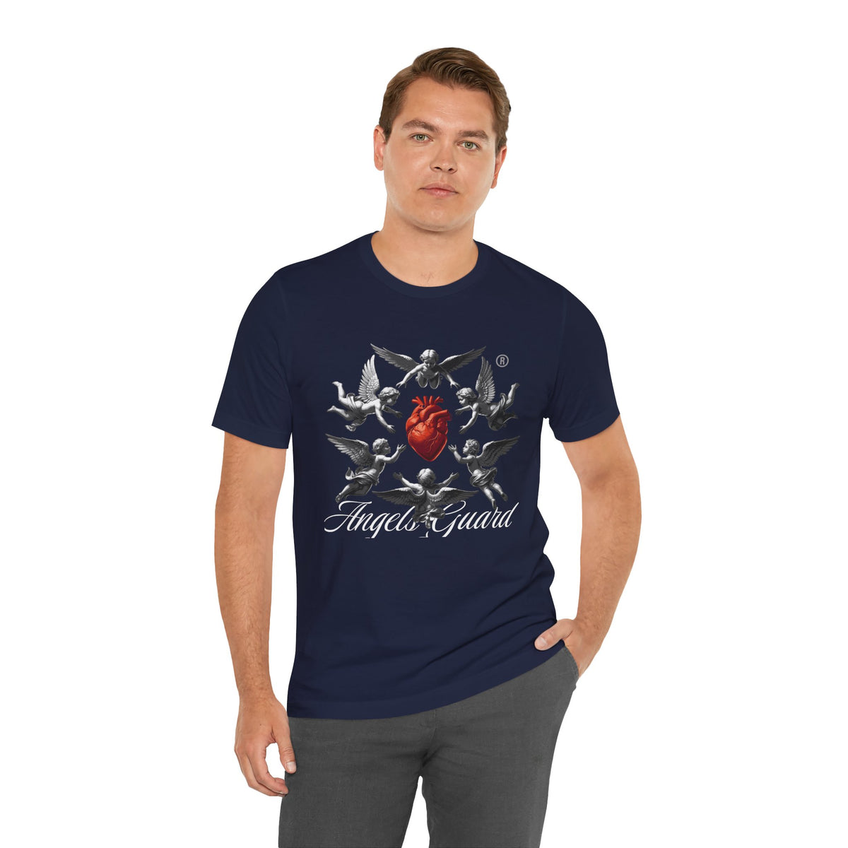 Angel Guard T‑Shirt — Sacred Heart & Cherub Graphic Tee
