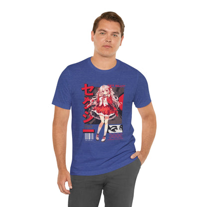 Anime Girl Graphic Tee — "Get Silly!" Red Harajuku Style T-Shirt
