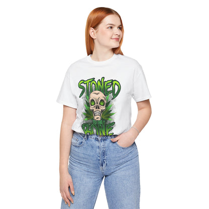 Stoned to the Bone Skull Tee — Cannabis Leaf Graphic T-Shirt