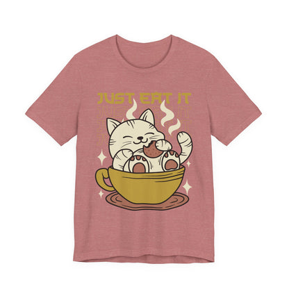 Just Eat It Cat Tee — Cute Kawaii Cat in Tea Cup T-Shirt