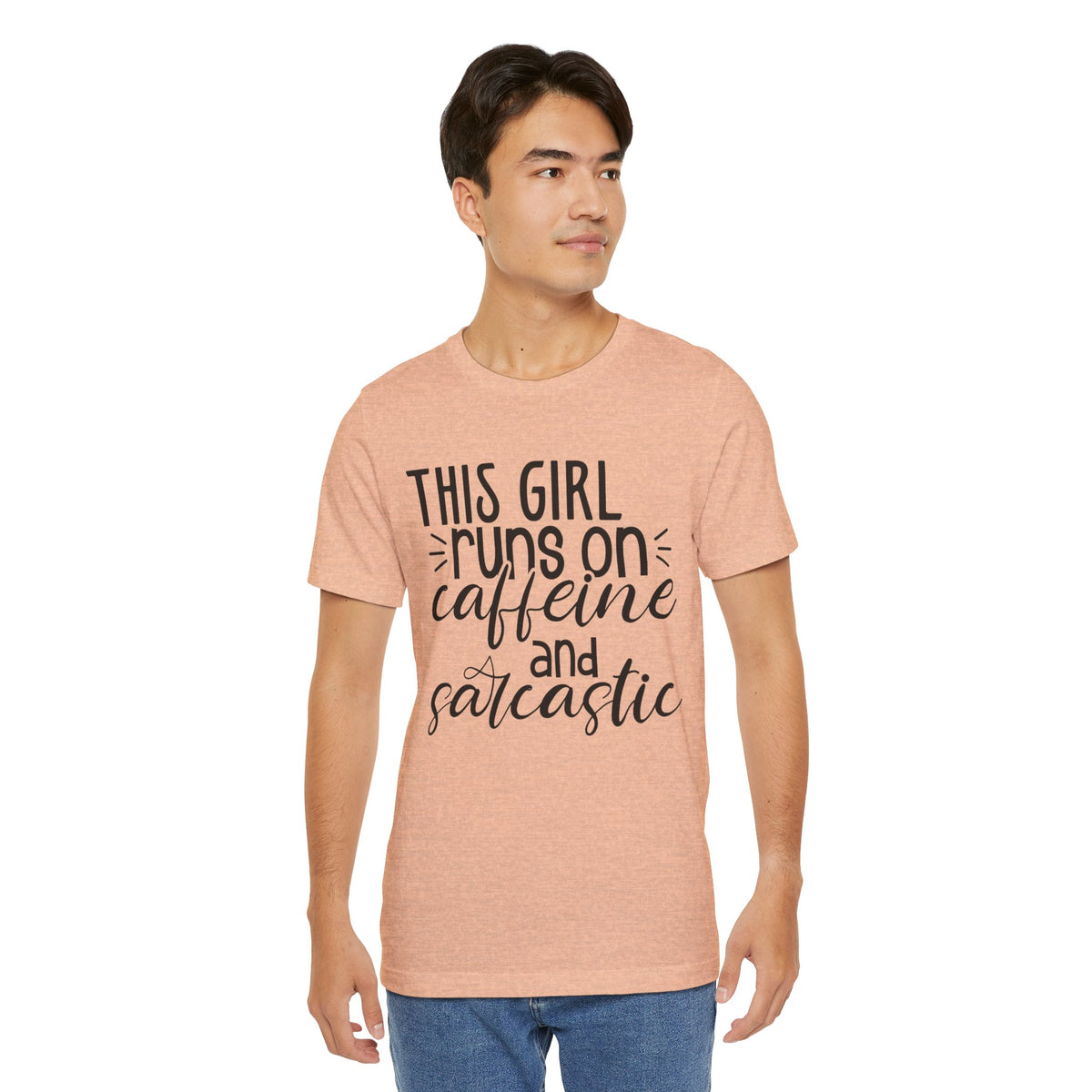 Funny Women’s Tee — "This Girl Runs on Caffeine and Sarcastic"