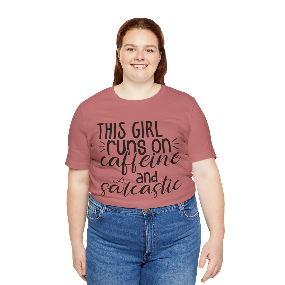 Funny Women’s Tee — "This Girl Runs on Caffeine and Sarcastic"