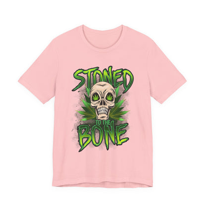 Stoned to the Bone Skull Tee — Cannabis Leaf Graphic T-Shirt