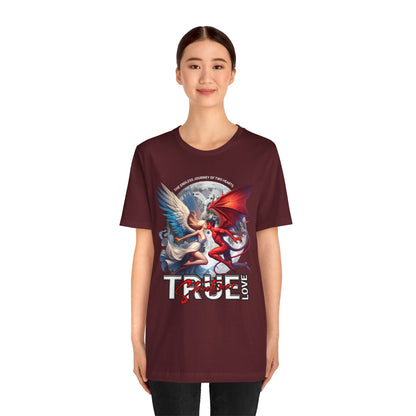 True Love Tee — Angel & Devil Heart Graphic T-Shirt