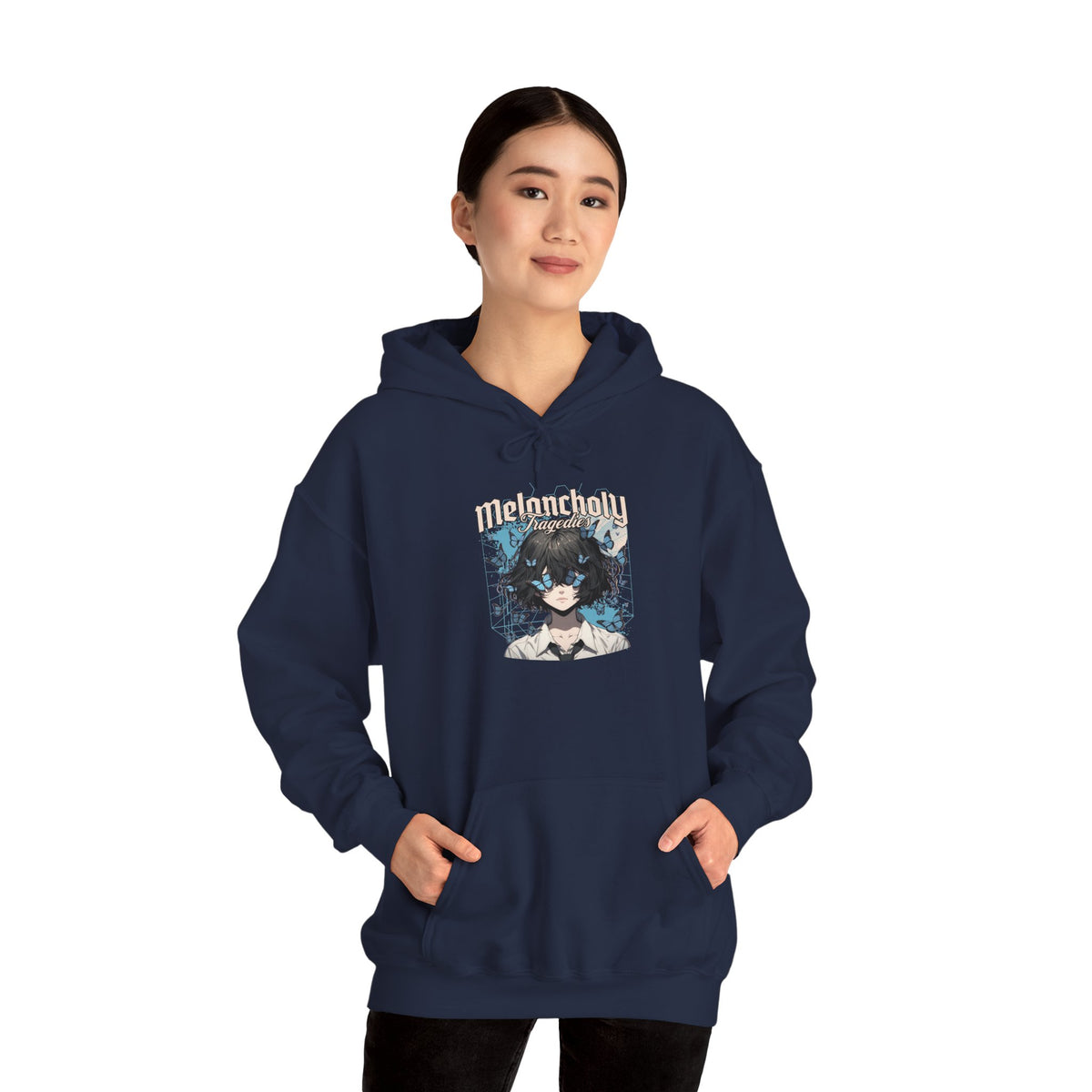 Anime Catgirl Hoodie — "Midnight" Kawaii Graphic Pullover
