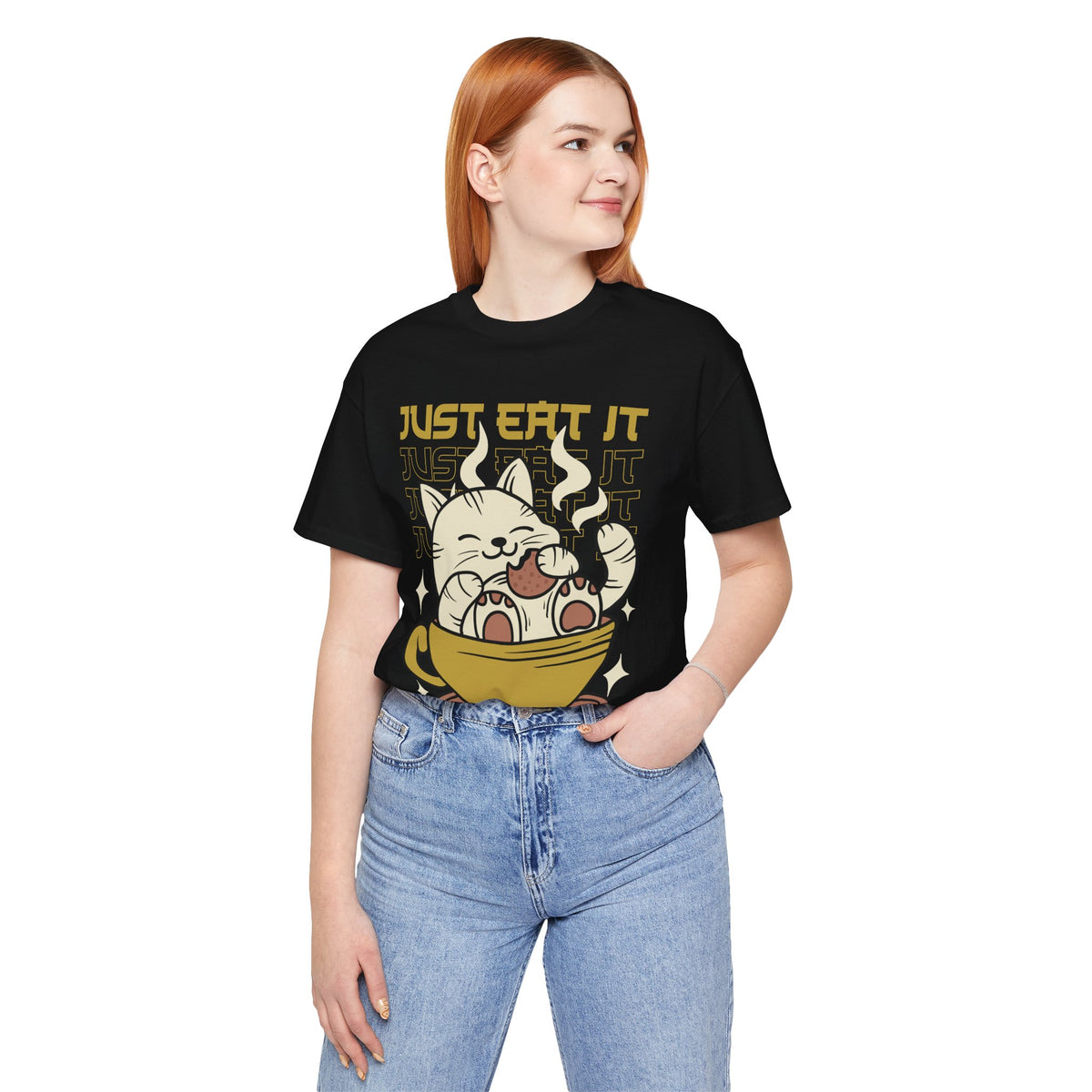 Just Eat It Cat Tee — Cute Kawaii Cat in Tea Cup T-Shirt