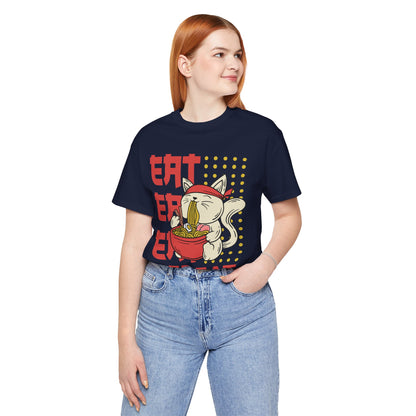 Ramen Cat Tee — "Eat Sleep Repeat" Cute Noodle Lover T-Shirt