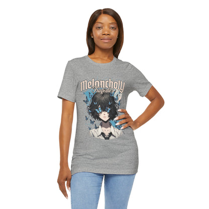 Melancholy Tragedia Anime Tee — Blue Butterflies Graphic T-Shirt