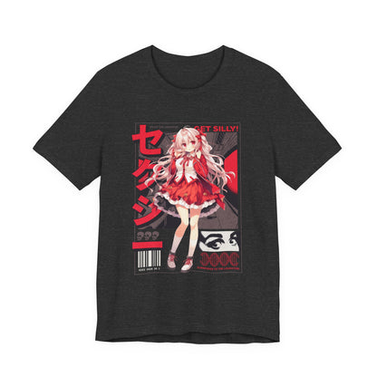 Anime Girl Graphic Tee — "Get Silly!" Red Harajuku Style T-Shirt