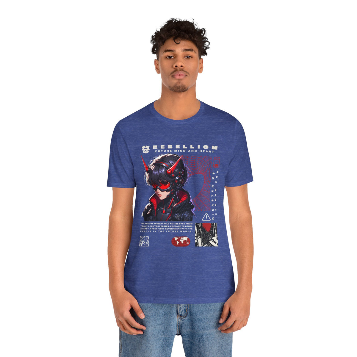 Anime Devil Girl Graphic Tee — "Rebellion" Cyberpunk Streetwear