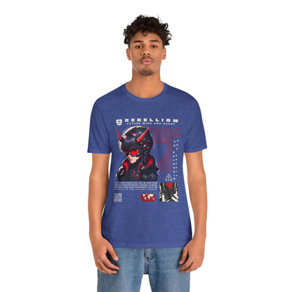 Anime Devil Girl Graphic Tee — "Rebellion" Cyberpunk Streetwear