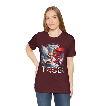 True Love Tee — Angel & Devil Heart Graphic T-Shirt
