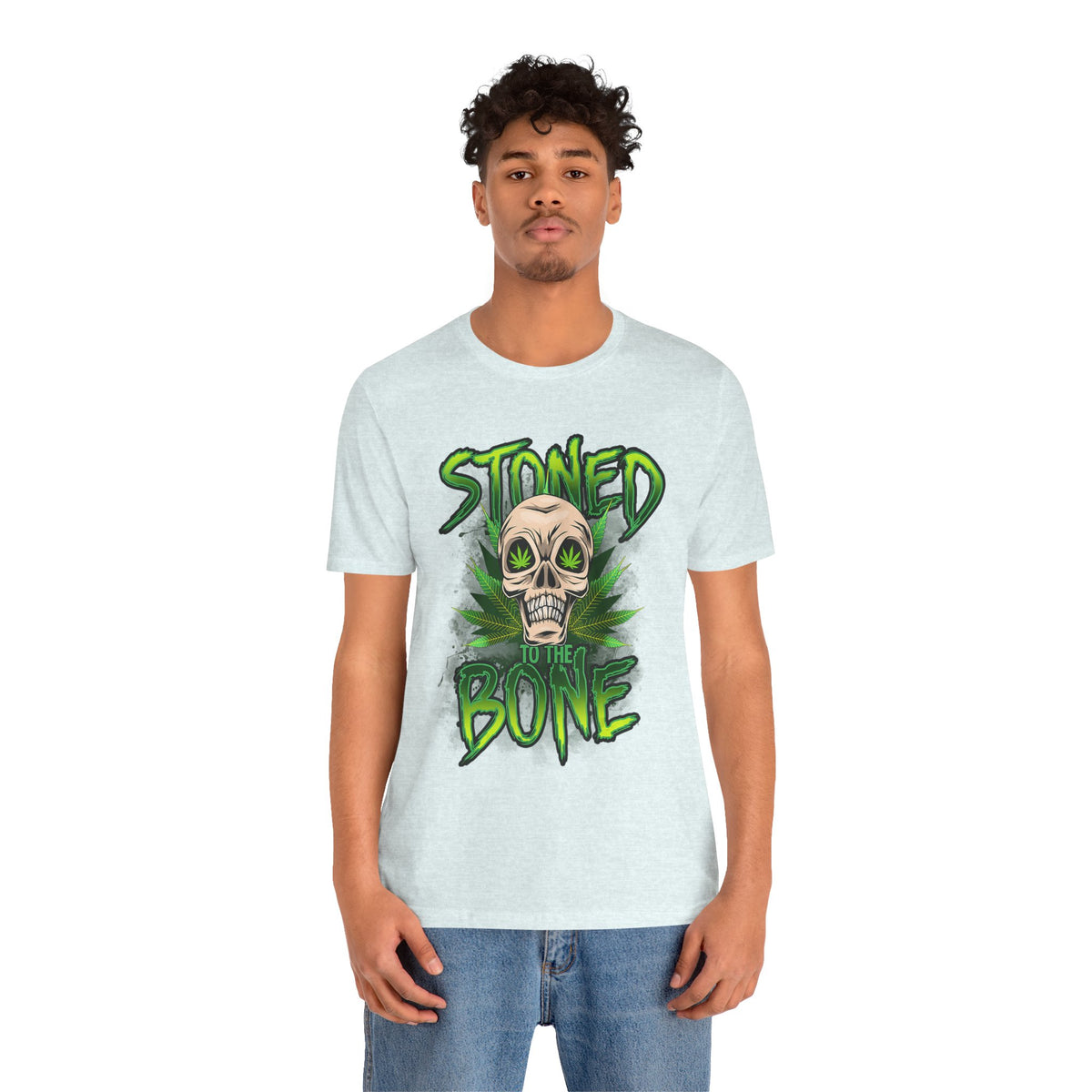 Stoned to the Bone Skull Tee — Cannabis Leaf Graphic T-Shirt