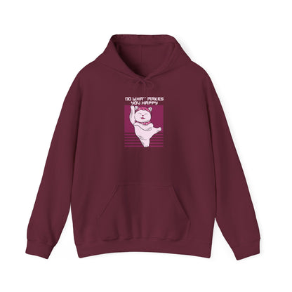 Hoodie — Retro Pink Cat 'Do What Makes You Happy' Graphic Sweatshirt