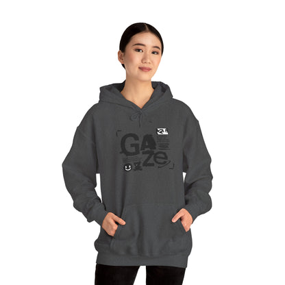 Gaze Graphic Hoodie — Distressed Text Urban Streetwear