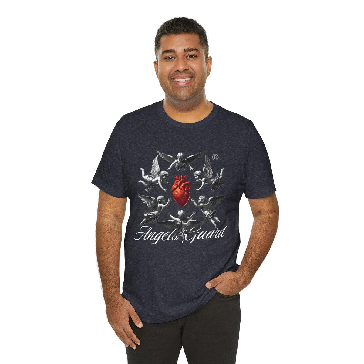 Angel Guard T‑Shirt — Sacred Heart & Cherub Graphic Tee