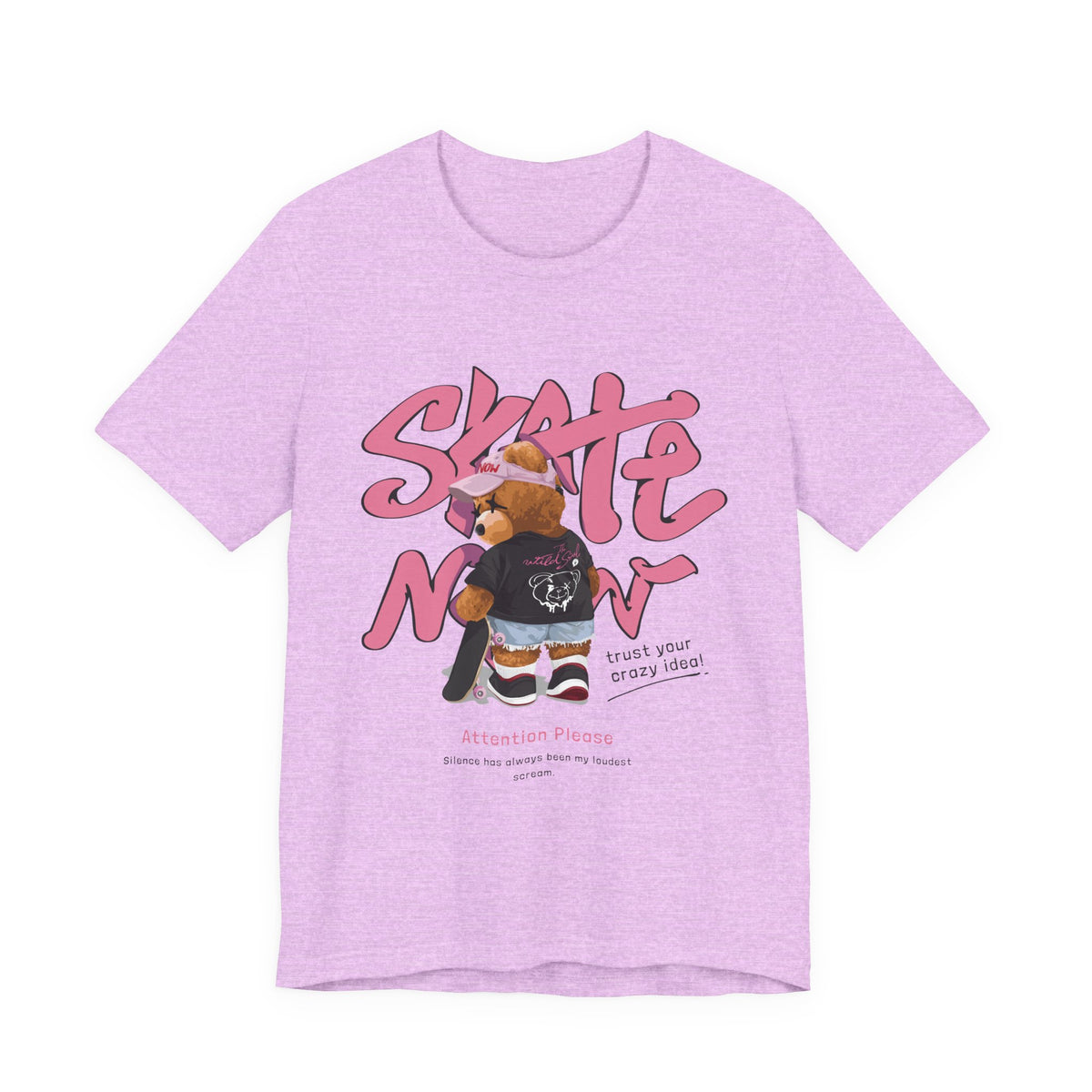 Skate Mom Bear Tee — Cute Pink Skateboard Graphic T-Shirt