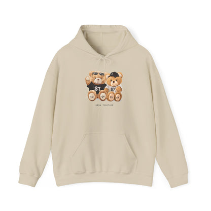 Teddy Bears 'STAY' Hoodie - Cute Couple Bear Graphic Sweatshirt