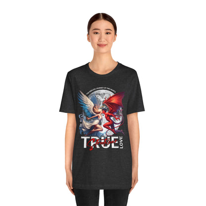True Love Tee — Angel & Devil Heart Graphic T-Shirt