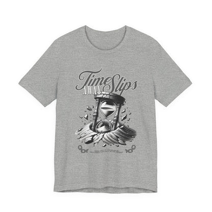 Time Slips Hourglass T‑Shirt — Vintage Black & White Graphic Tee