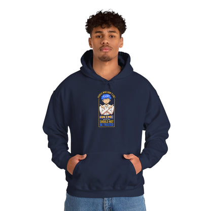 Anime Blue-Haired Character Hoodie — 'Promise to Be Trusted' Graphic Pullover