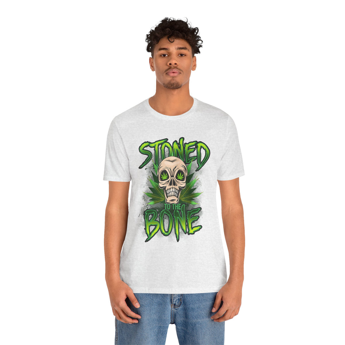 Stoned to the Bone Skull Tee — Cannabis Leaf Graphic T-Shirt