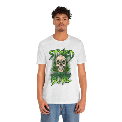 Stoned to the Bone Skull Tee — Cannabis Leaf Graphic T-Shirt