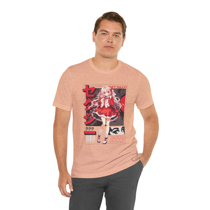 Anime Girl Graphic Tee — "Get Silly!" Red Harajuku Style T-Shirt