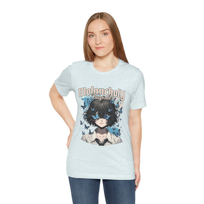 Melancholy Tragedia Anime Tee — Blue Butterflies Graphic T-Shirt