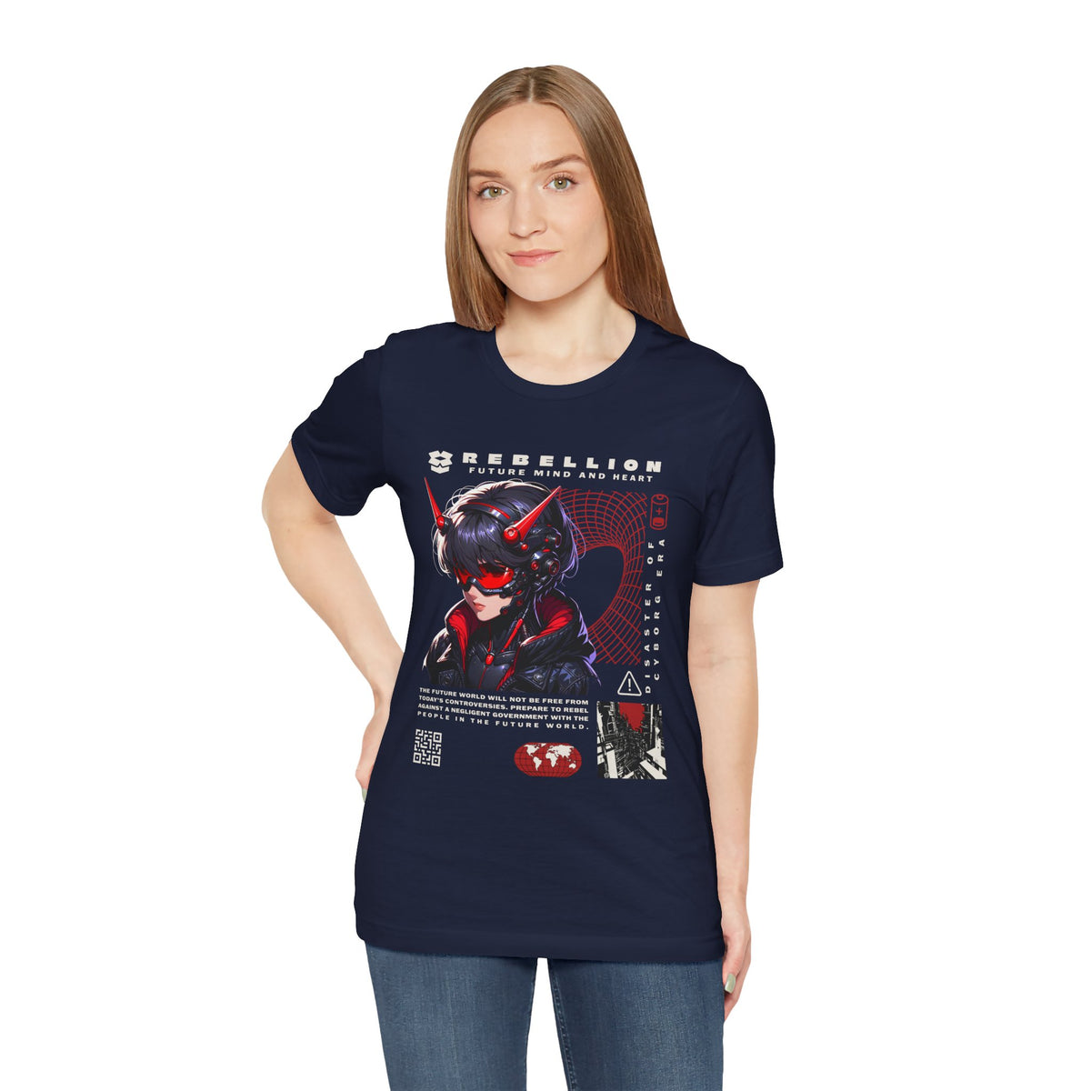 Anime Devil Girl Graphic Tee — "Rebellion" Cyberpunk Streetwear