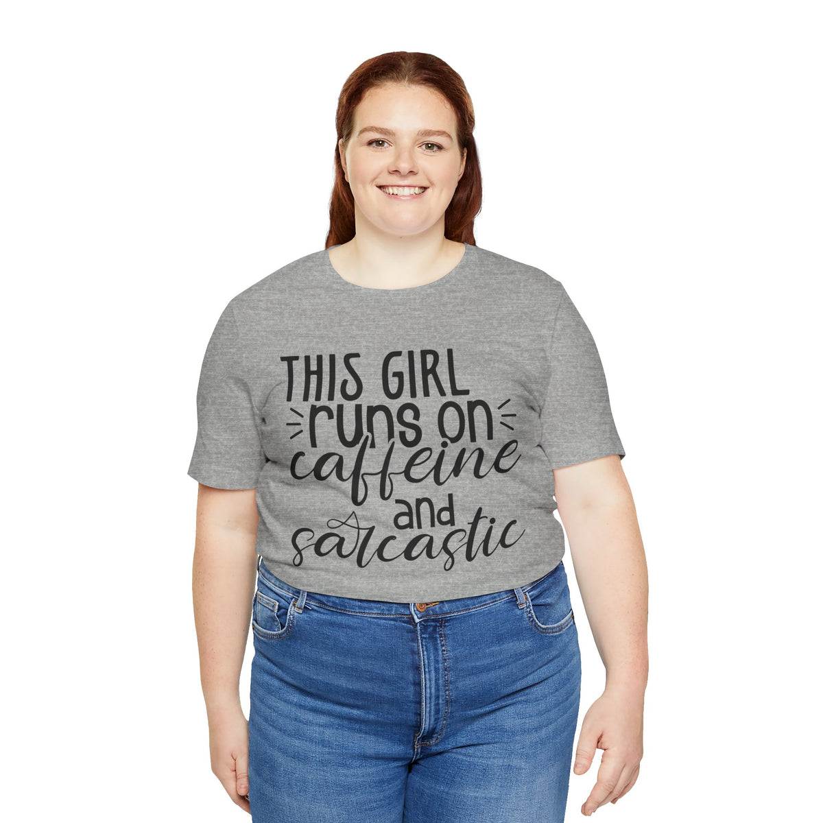 Funny Women’s Tee — "This Girl Runs on Caffeine and Sarcastic"