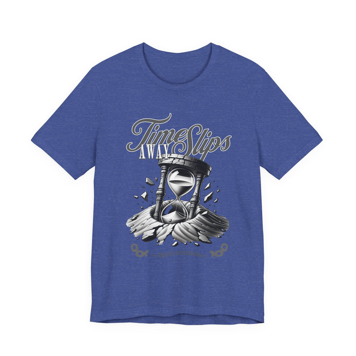 Time Slips Hourglass T‑Shirt — Vintage Black & White Graphic Tee