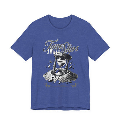 Time Slips Hourglass T‑Shirt — Vintage Black & White Graphic Tee