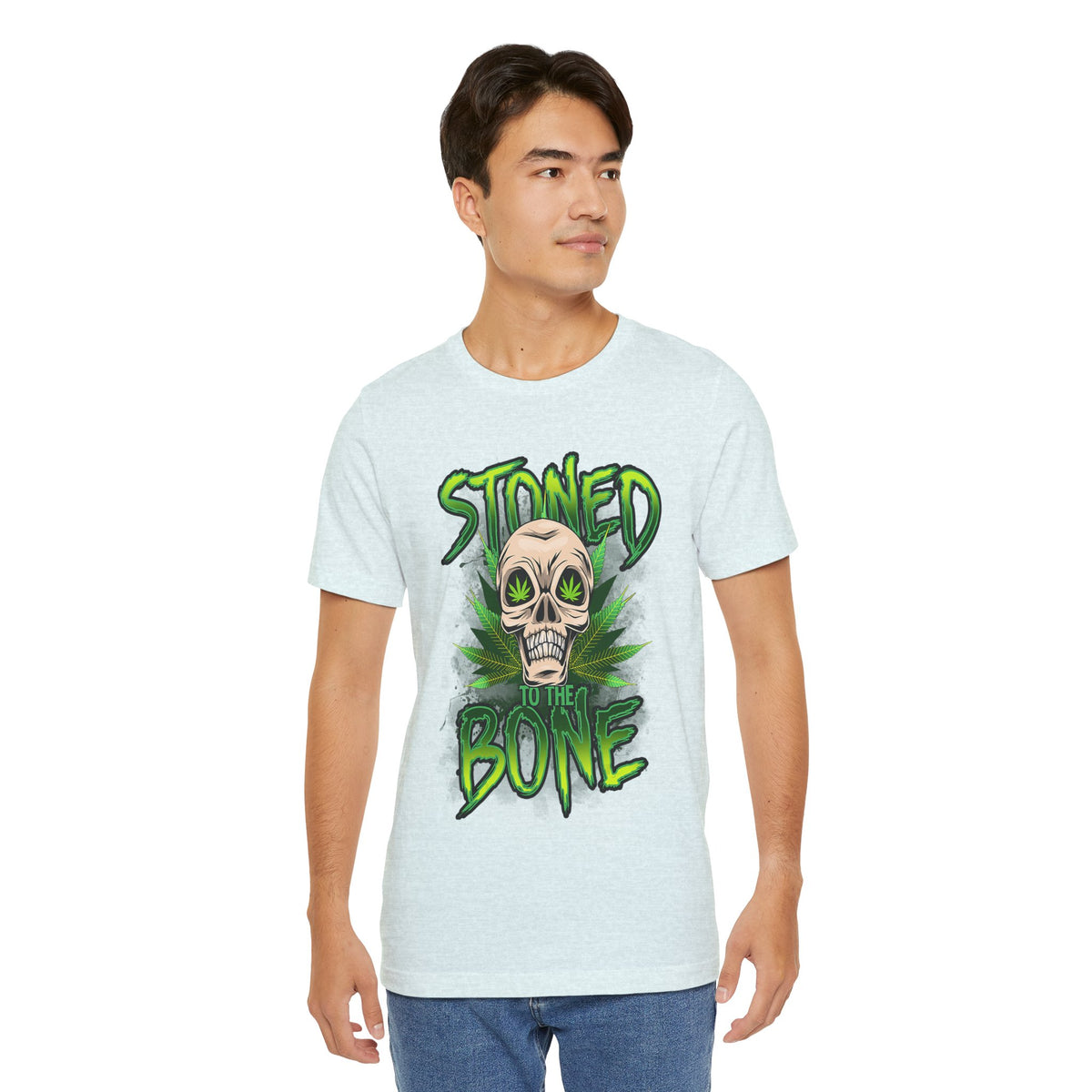 Stoned to the Bone Skull Tee — Cannabis Leaf Graphic T-Shirt