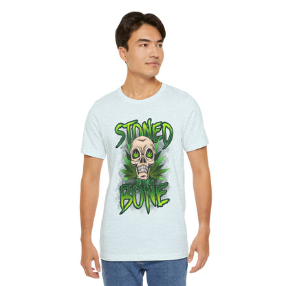 Stoned to the Bone Skull Tee — Cannabis Leaf Graphic T-Shirt