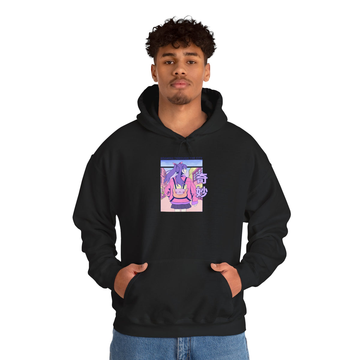 Anime Bunny Hoodie — Pastel Vaporwave Eeyore-Inspired Graphic