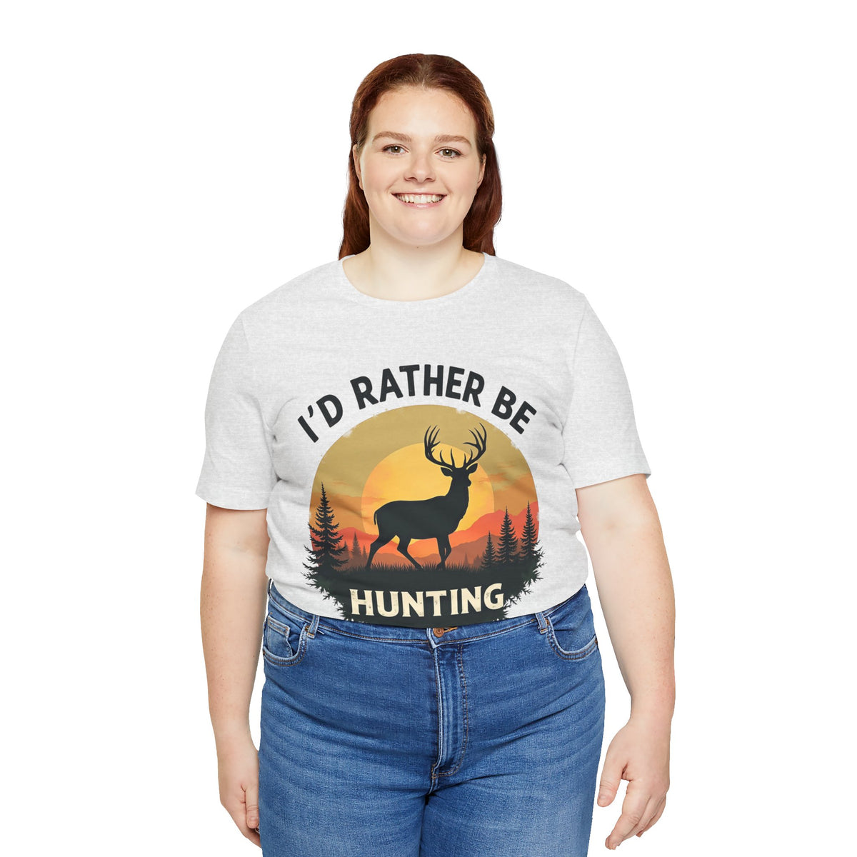 I'd Rather Be Hunting T‑Shirt — Deer Sunset Outdoor Hunting Tee