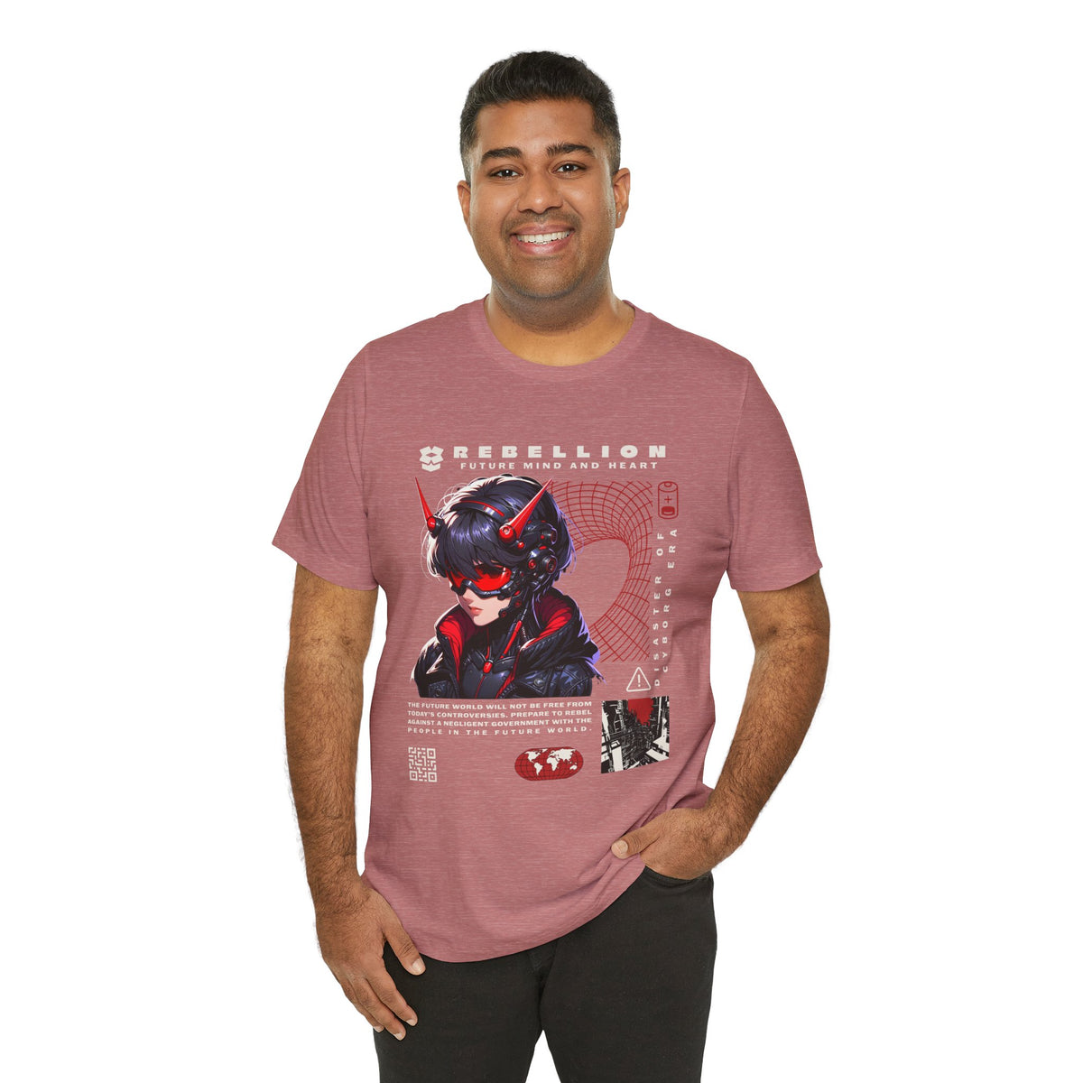 Anime Devil Girl Graphic Tee — "Rebellion" Cyberpunk Streetwear