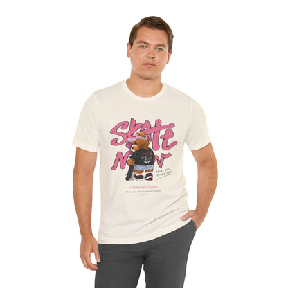 Skate Mom Bear Tee — Cute Pink Skateboard Graphic T-Shirt