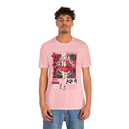 Anime Girl Graphic Tee — "Get Silly!" Red Harajuku Style T-Shirt
