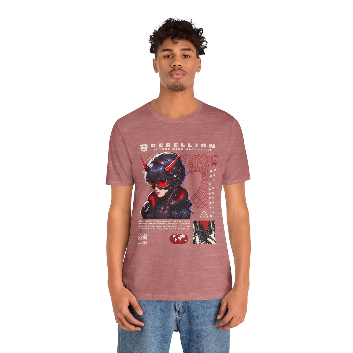 Anime Devil Girl Graphic Tee — "Rebellion" Cyberpunk Streetwear