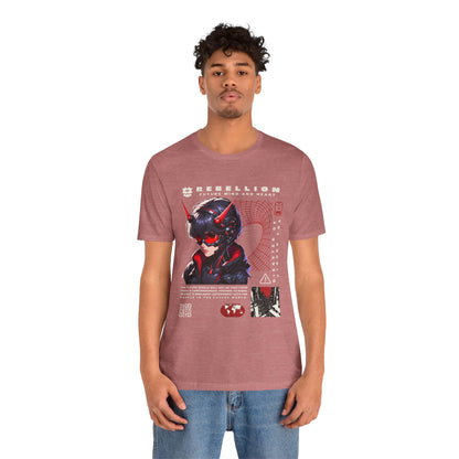Anime Devil Girl Graphic Tee — "Rebellion" Cyberpunk Streetwear