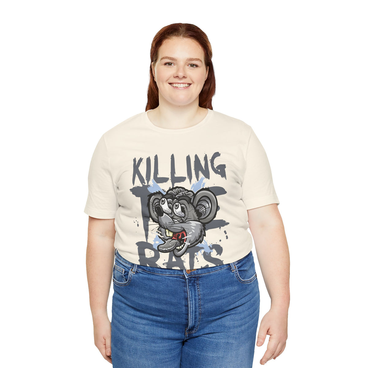 Killing Rats Graphic Tee – Edgy Cartoon Rat Skull Streetwear