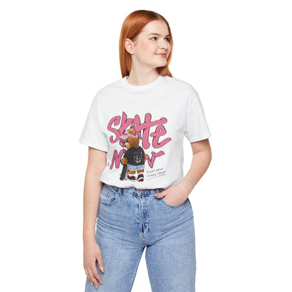 Skate Mom Bear Tee — Cute Pink Skateboard Graphic T-Shirt