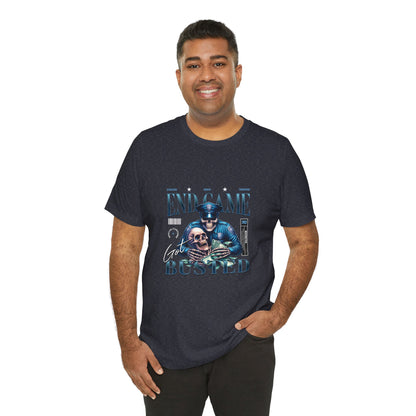 Endgame Got Busted Tee — Police Skull Graphic T-Shirt