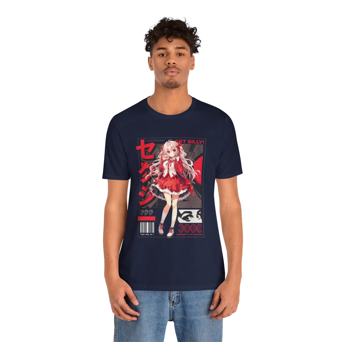 Anime Girl Graphic Tee — "Get Silly!" Red Harajuku Style T-Shirt